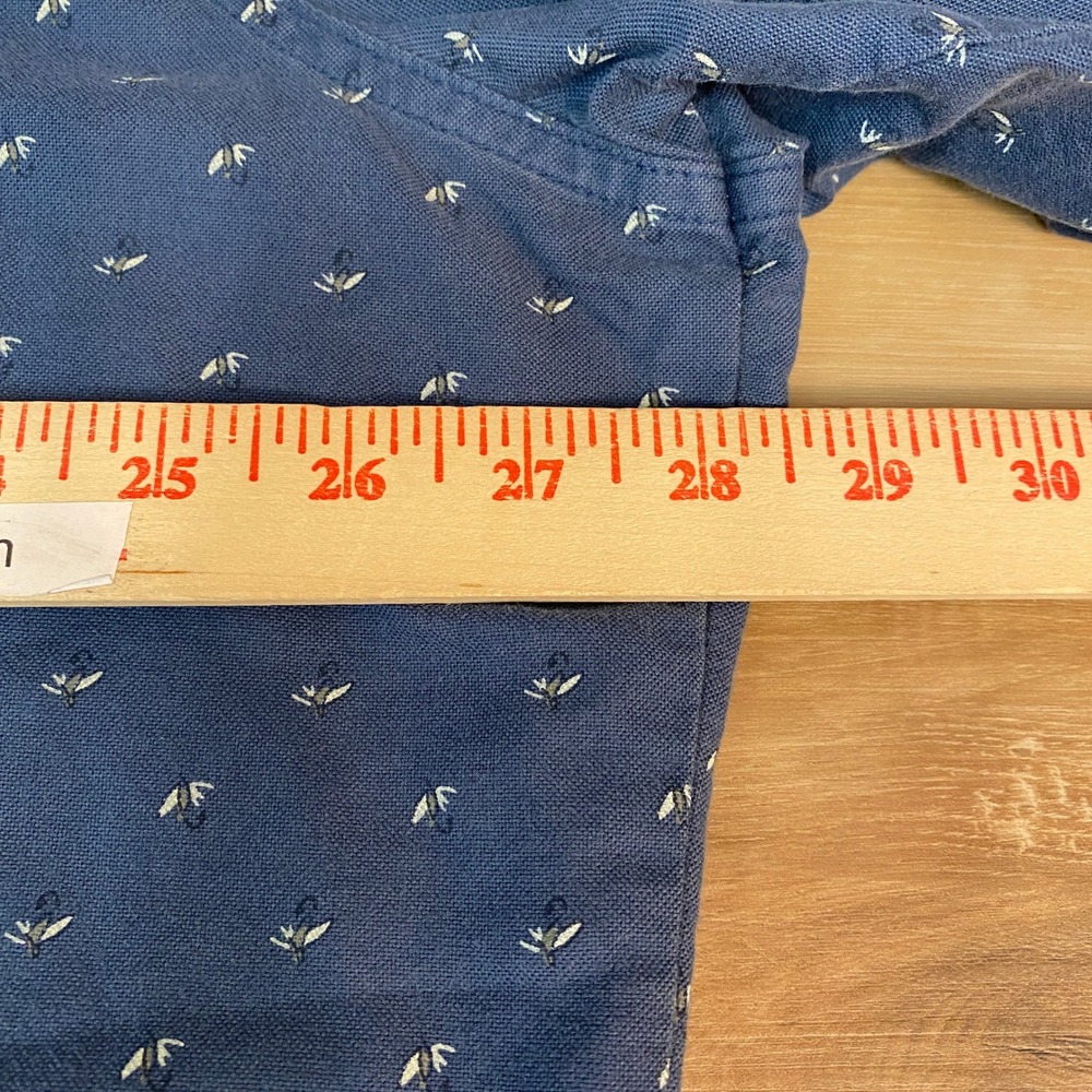 LL Bean Shirt Mens XXL REG Blue Button Down Long Sleeve Slightly Fitted Fly Fish - Picture 8 of 9